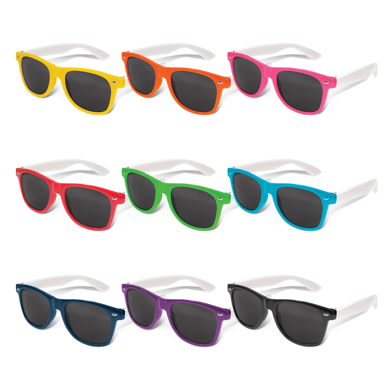 Malibu Premium Sunglasses – White Arms