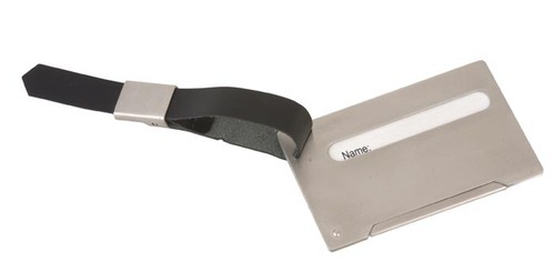 Luggage Tag Aluminium With Leather Strap