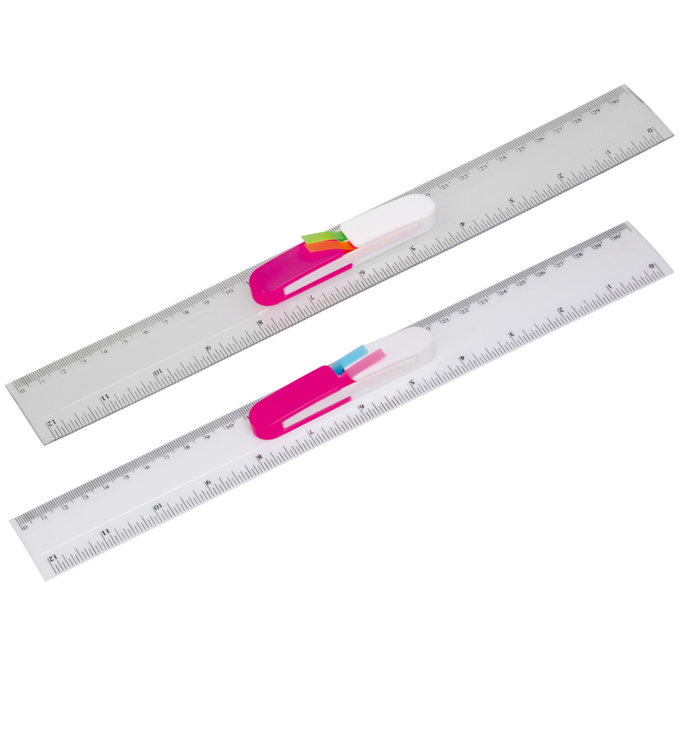 Ruler 30cm Clear With Sticky Note Flagsflags - 54227_67407.jpg