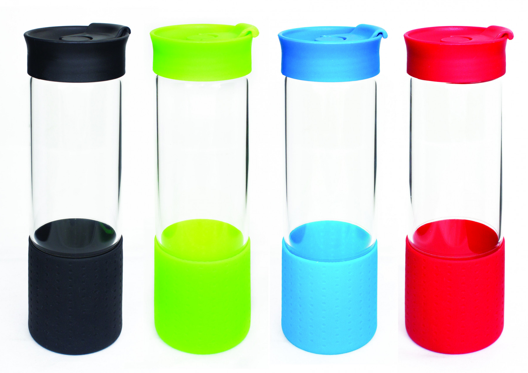 Drink Bottle Glass With Silicone Top 500ml
