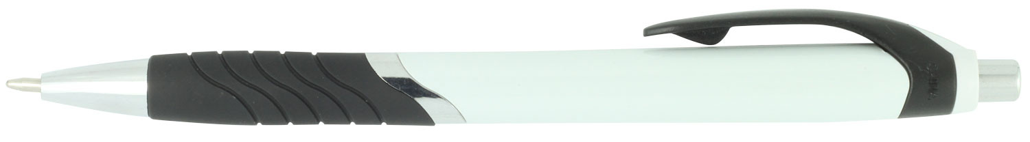 Pen Plastic Push Action Metal Trim Soft Rubberised Grip Explorer - 54463_68363.jpg