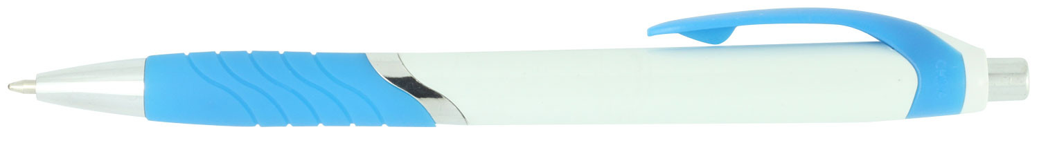 Pen Plastic Push Action Metal Trim Soft Rubberised Grip Explorer - 54463_68369.jpg