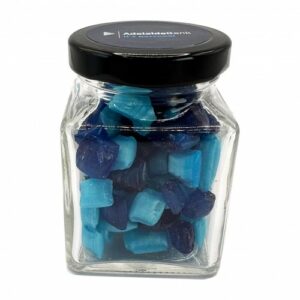 Small Glass Jar with Humbugs 90g