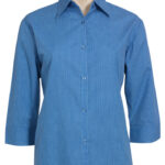 Ladies Micro Check 3/4 Sleeve Shirt - 11566_21417.jpg
