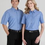 Ladies Wrinkle Free Chambray Short Sleeve Shirt - 9640_5277.jpg