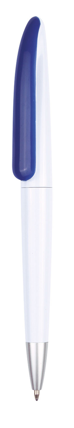 Pen Plastic , Sleek White Barrel With Coloured Clip Camaro - 54470_68429.jpg