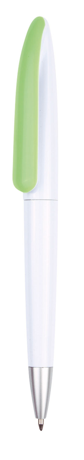 Pen Plastic , Sleek White Barrel With Coloured Clip Camaro - 54470_68430.jpg