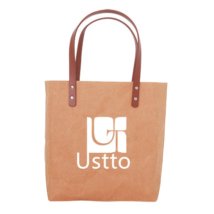 Washable Kraft Paper Bag With Pu Handle - 59368_84450.jpg