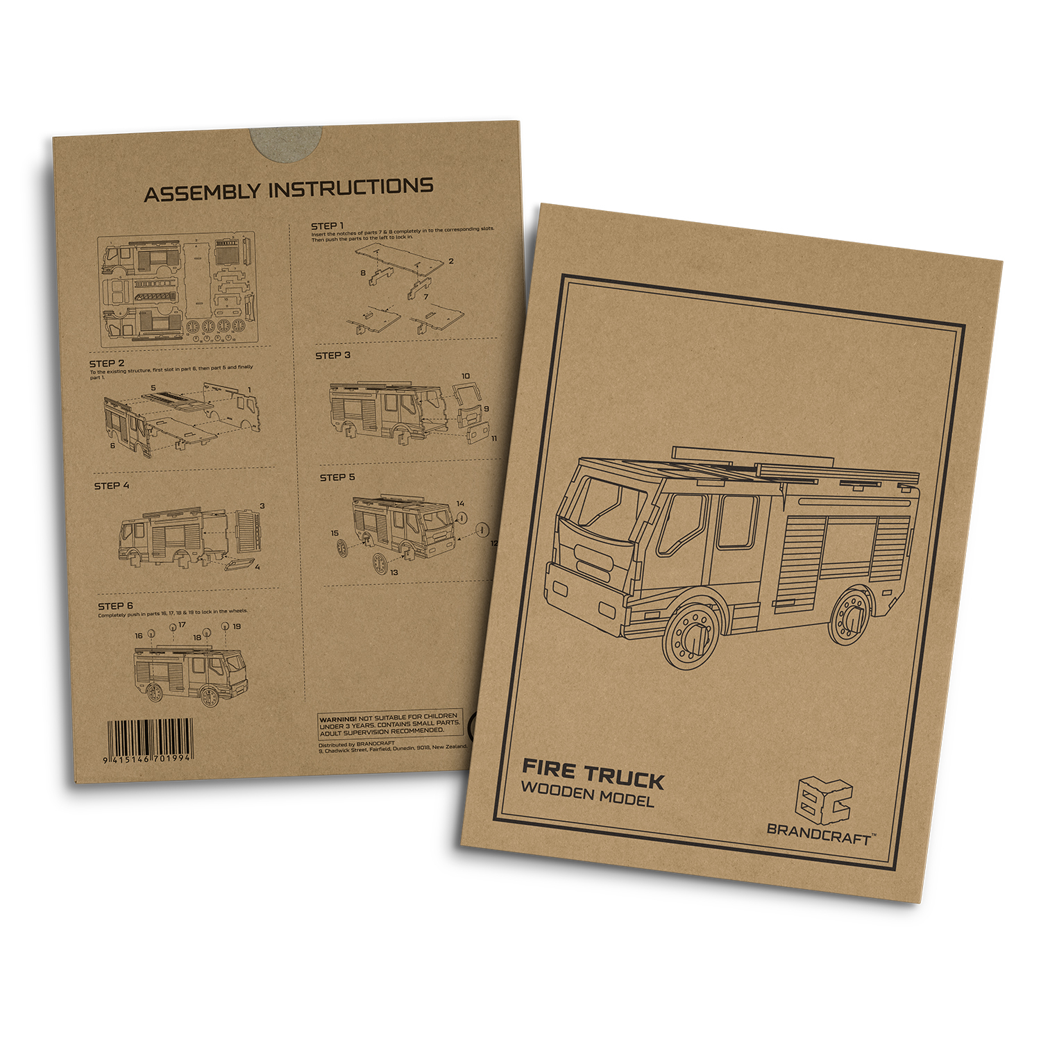 BRANDCRAFT Fire Truck Wooden Model - 66567_127490.jpg