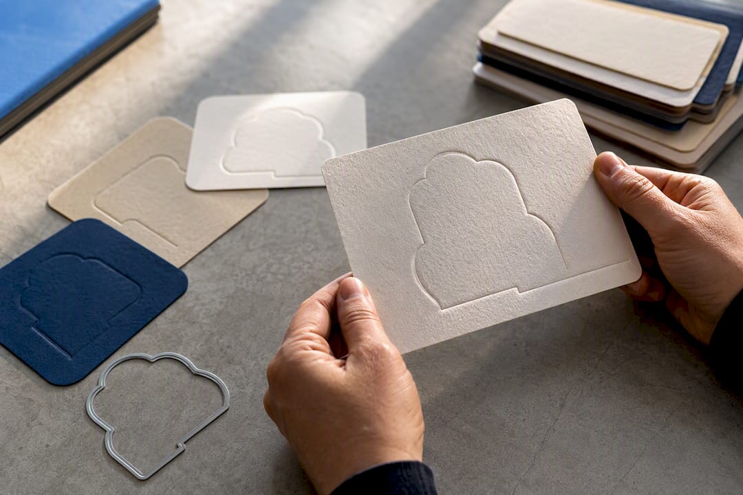 Close-up of paper finishing proof texture
