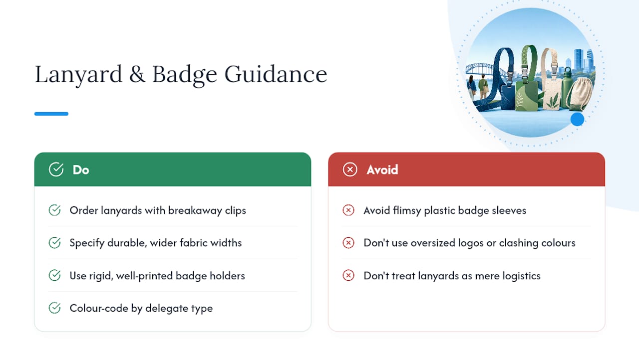Lanyards and badges: the detail everyone underrates — overview diagram