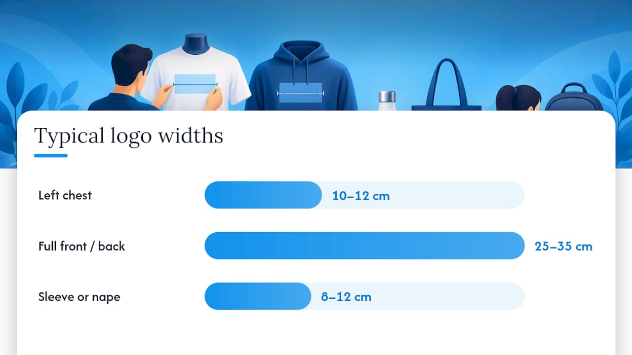 1. Apparel placements and standard sizes — overview diagram