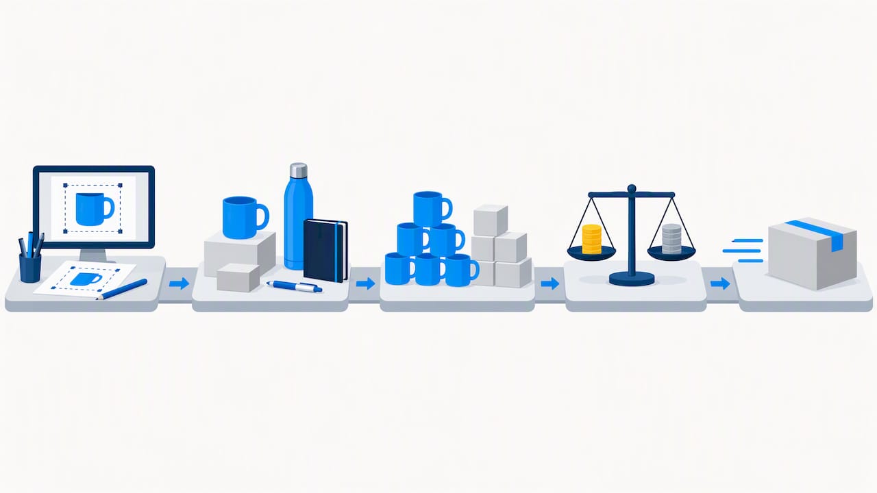 Illustration of branded gift order planning